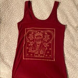 Red Elephant Print Tank Top